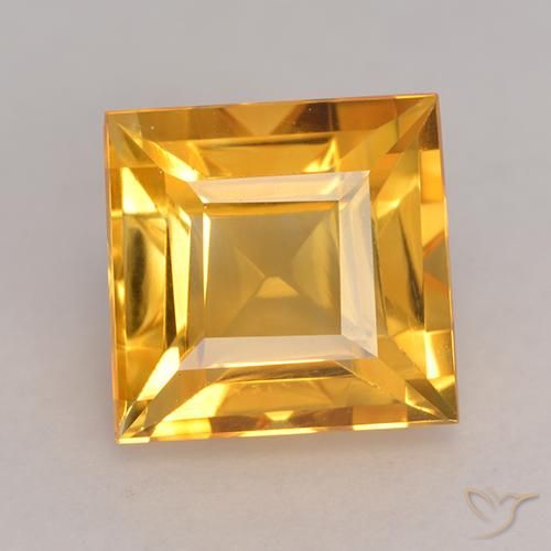 2.91ct Natural Medium Golden Citrine, Square, VVS-VS
