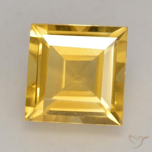 3.39ct Natural Bright Gold Citrine, Square, VS