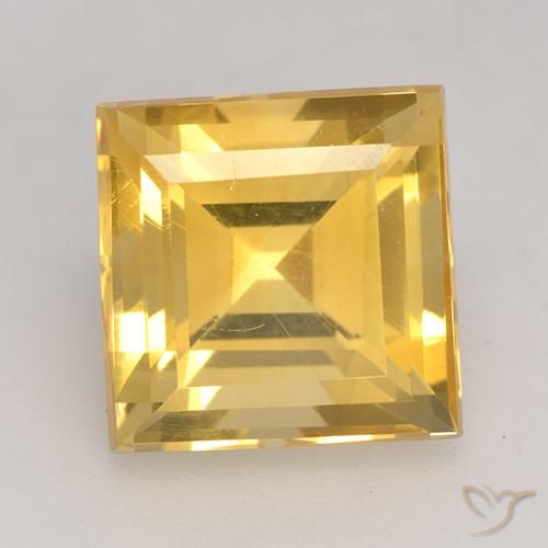 3.66ct Natural Medium Gold Citrine, Square, VVS-VS