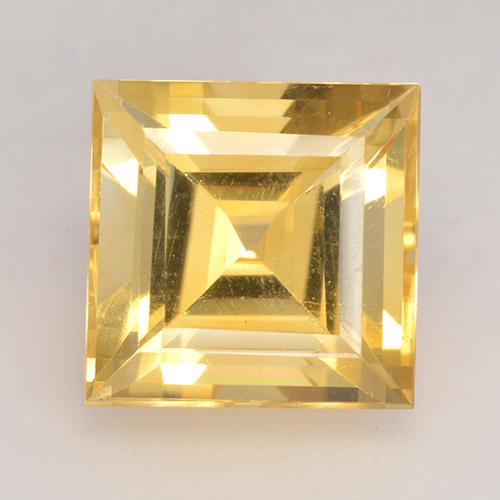 Medium Gold Цитрин Камень - 3.5ct Фасетный Квадрат (ID: 531244)