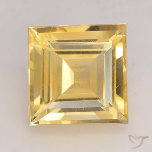 3.14ct Natural Gold Citrine, Square, VS