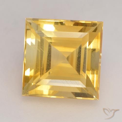3.55ct Natural Bright Gold Citrine, Square, VS