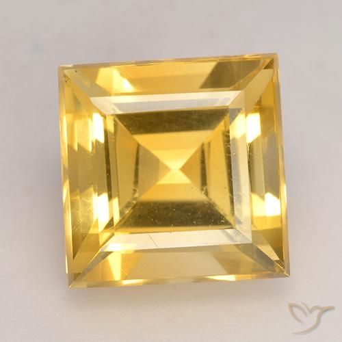 3.71ct Natural Bright Gold Citrine, Square, VS
