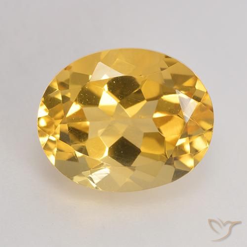 Loose 3.77 ct Oval Golden Citrine Gemstone for Sale, 11.1 x 9 mm ...