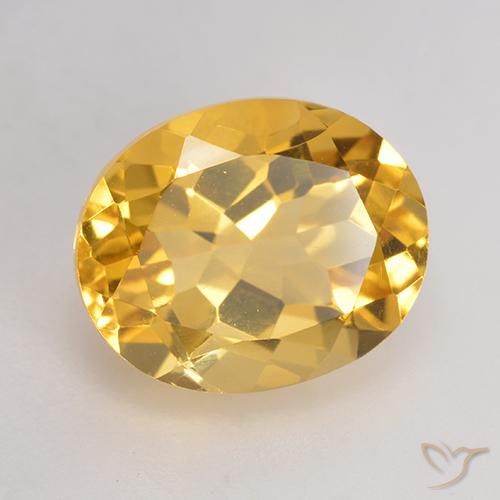 3.77 ct Golden Citrine Stone, Natural Citrine in Oval Facet Shape for Sale