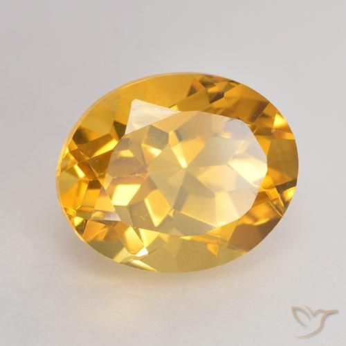 3.71 ct Golden Citrine Stone, Natural Citrine in Oval Facet Shape for Sale
