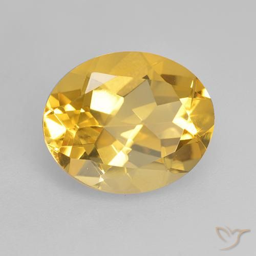 3.33 ct Golden Citrine Stone, Natural Citrine in Oval Facet Shape for Sale