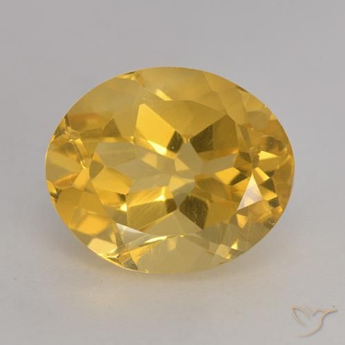 3.64 ct Golden Citrine Stone, Natural Citrine in Oval Facet Shape for Sale