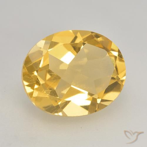 3.28 ct Golden Citrine Stone, Natural Citrine in Oval Facet Shape for Sale