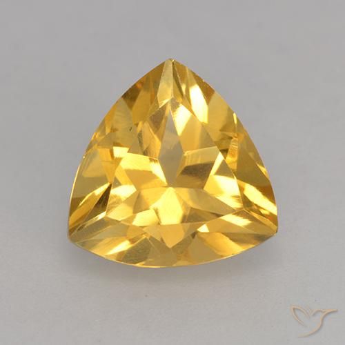 2.26ct Natural Medium Gold Citrine, Trillion, VVS-VS