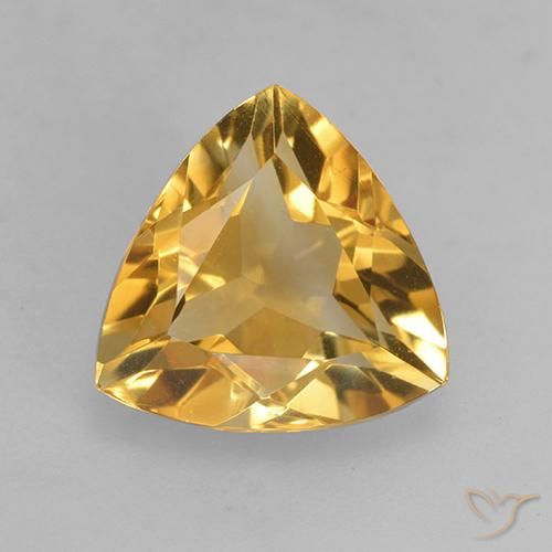 2.47ct Natural Deep Golden Orange Citrine, Trillion, VVS-VS