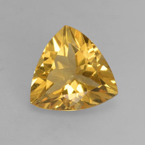 1.74 ct Golden Citrine Gemstone, Citrine Gem in Trillion Facet Shape for Sale.