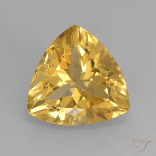 2.35ct Natural Medium Golden Citrine, Trillion, VVS-VS