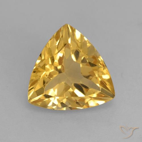 Dorado medio Citrina Gema - 2.2ct Forma trillón (ID: 531982)