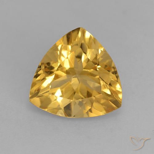1.97ct Natural Golden Orange Citrine, Trillion, VVS-VS
