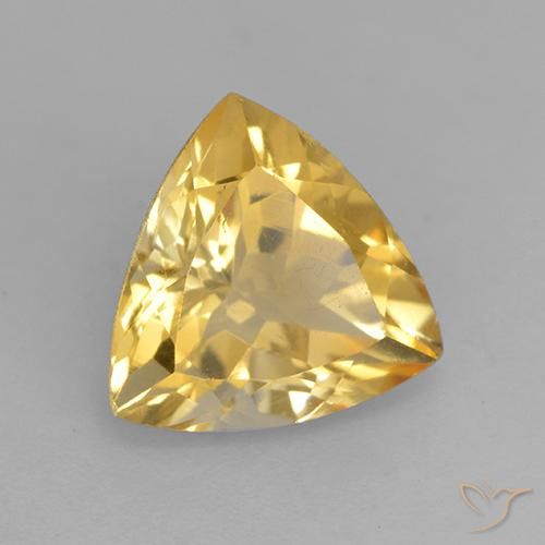 2.28 ct Golden Citrine Stone, Natural Citrine in Trillion Facet Shape for Sale