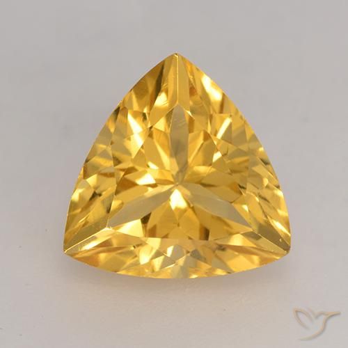 2.24ct Natural Medium Golden Citrine, Trillion, VVS-VS