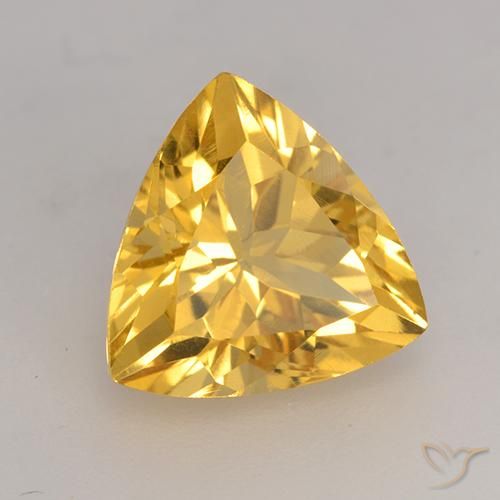 2.24 ct Golden Citrine Stone, Natural Citrine in Trillion Facet Shape for Sale