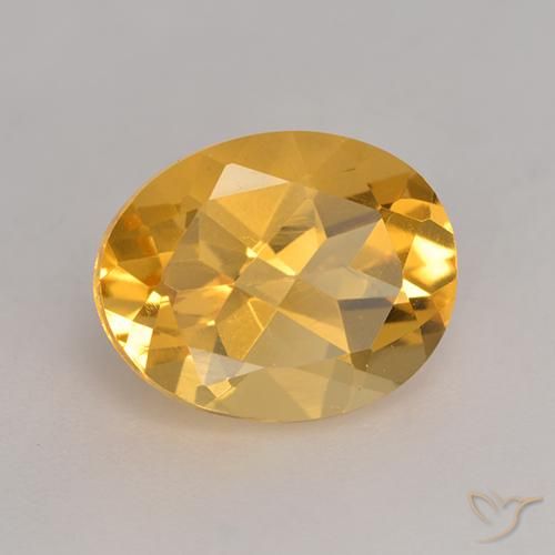 3.14 ct Golden Citrine Stone, Natural Citrine in Oval Facet Shape for Sale