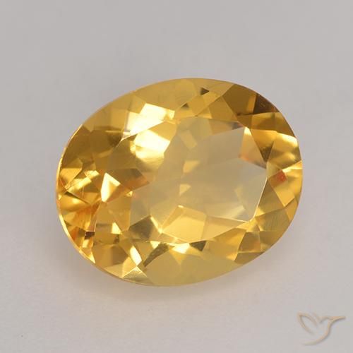 3.17 ct Golden Citrine Stone, Natural Citrine in Oval Facet Shape for Sale