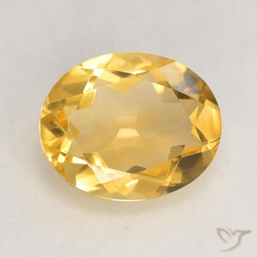 3.06ct Natural Medium Gold Citrine, Oval, VVS-VS