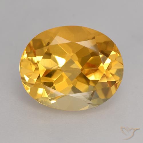 3.81ct Natural Medium-Light Orange-Gold Citrine, Oval, VVS-VS