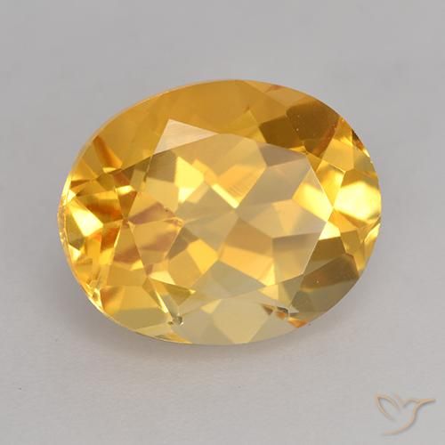 3.81 ct Golden Citrine Stone, Natural Citrine in Oval Facet Shape for Sale