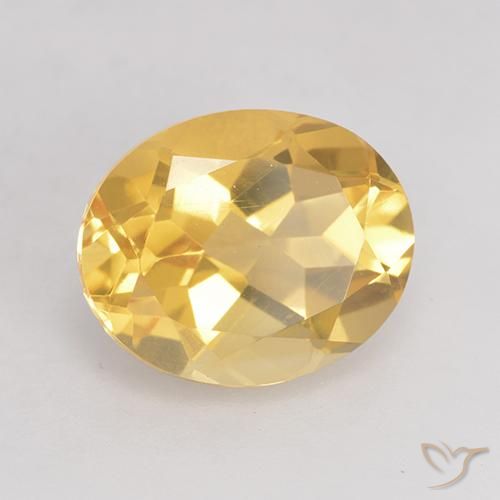 3.43 ct Golden Citrine Stone, Natural Citrine in Oval Facet Shape for Sale