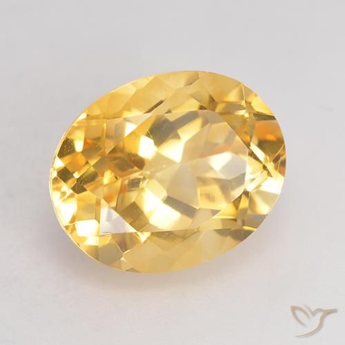 4.00 ct Golden Citrine Stone, Natural Citrine in Oval Facet Shape for Sale