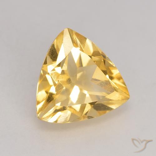 2.31 ct Golden Citrine Stone, Natural Citrine in Trillion Facet Shape for Sale