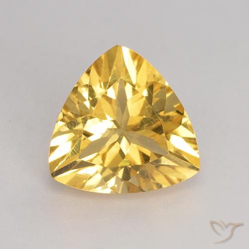 2.06ct Natural Medium Gold Citrine, Trillion, VS