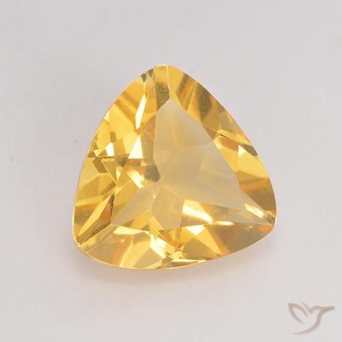 1.99 ct Golden Citrine Stone, Natural Citrine in Trillion Facet Shape for Sale