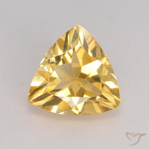 2.07 ct Golden Citrine Gemstone, Citrine Gem in Trillion Facet Shape for Sale.