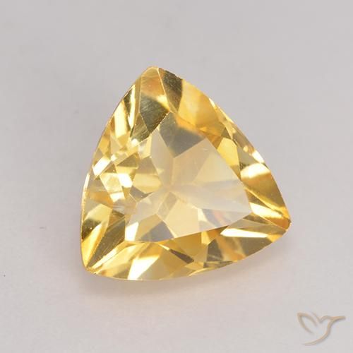 2.07 ct Golden Citrine Stone, Natural Citrine in Trillion Facet Shape for Sale