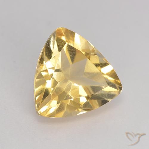 2.17 ct Golden Citrine Stone, Natural Citrine in Trillion Facet Shape for Sale