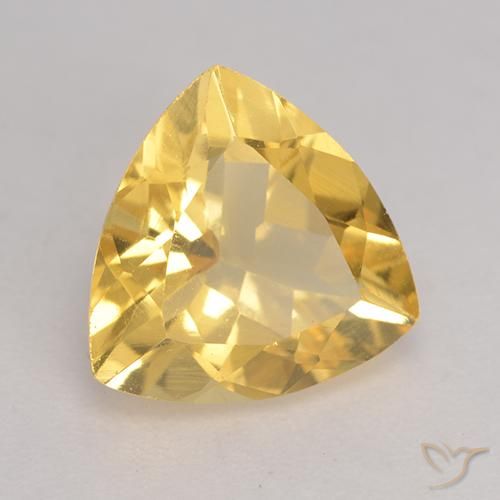 1.93 ct Golden Citrine Stone, Natural Citrine in Trillion Facet Shape for Sale