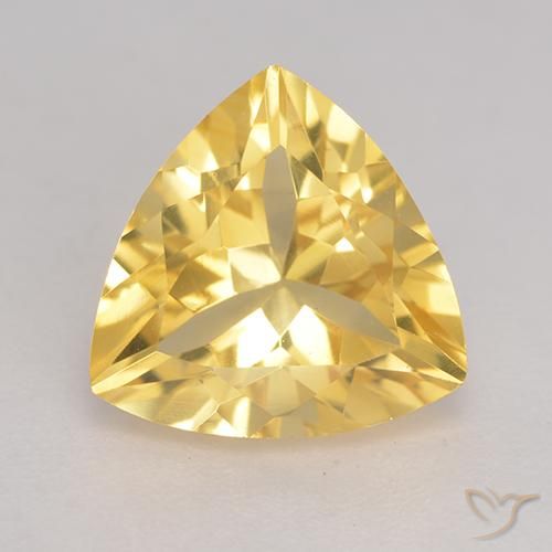 2.06ct Natural Medium Gold Citrine, Trillion, VVS-VS