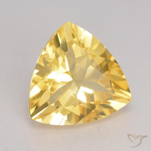 2.06 ct Golden Citrine Stone, Natural Citrine in Trillion Facet Shape for Sale