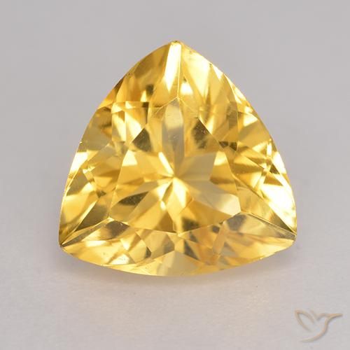 2.15 ct Golden Citrine Gemstone, Citrine Gem in Trillion Facet Shape for Sale.