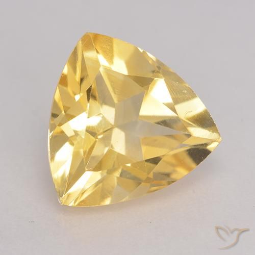 2.21 ct Golden Citrine Stone, Natural Citrine in Trillion Facet Shape for Sale