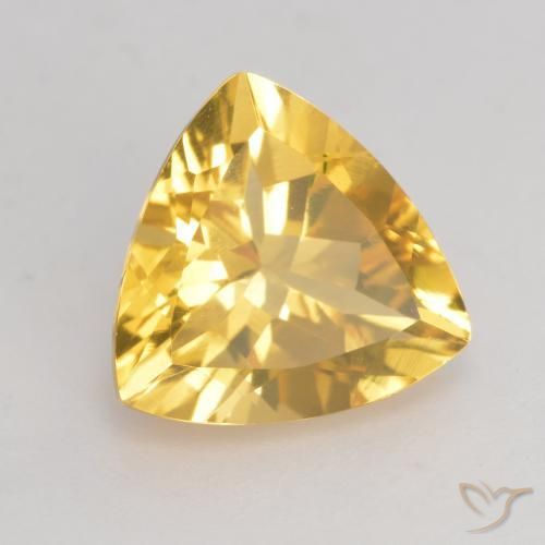 2.09 ct Golden Citrine Stone, Natural Citrine in Trillion Facet Shape for Sale