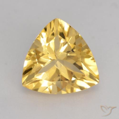 2.20 ct Golden Citrine Gemstone, Citrine Gem in Trillion Facet Shape for Sale.