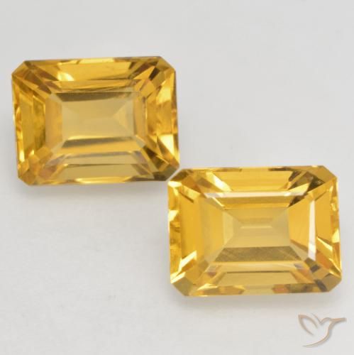 3.35 ct Yellow Citrine, 7.9 x 6 mm Octagon Cut From Brazil, Photo A