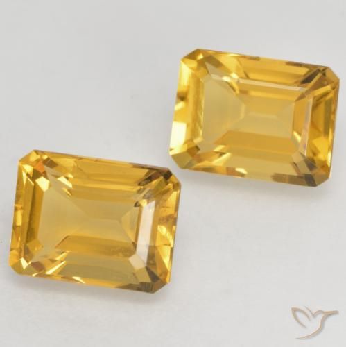 3.35 ctw Golden Citrine Stones, Natural Citrine in Octagon Facet Shape for Sale