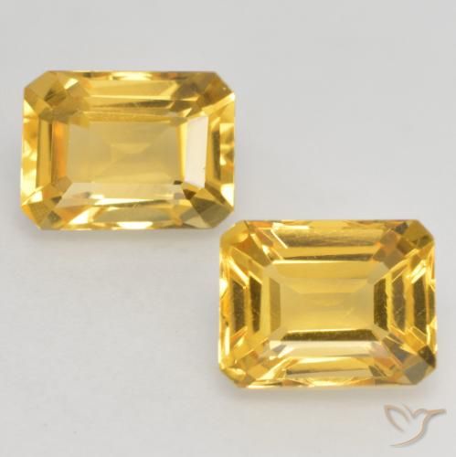 3.2 ct Yellow Citrine, 8 x 6.1 mm Octagon Cut From Brazil, Photo A