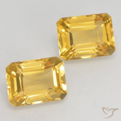 3.20 ctw Golden Citrine Stones, Natural Citrine in Octagon Facet Shape for Sale