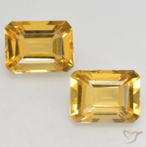 3.1 ct Yellow Citrine, 8 x 6 mm Octagon Cut From Brazil, Photo A