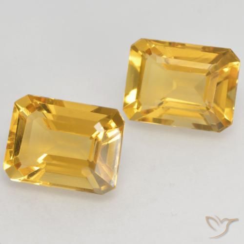 3.10 ctw Golden Citrine Stones, Natural Citrine in Octagon Facet Shape for Sale