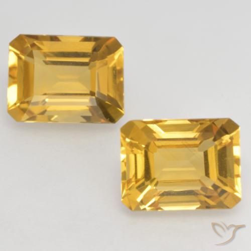 3.21 ct Yellow Citrine, 8 x 6.1 mm Octagon Cut From Brazil, Photo A