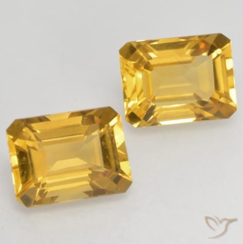 3.21 ctw Golden Citrine Stones, Natural Citrine in Octagon Facet Shape for Sale
